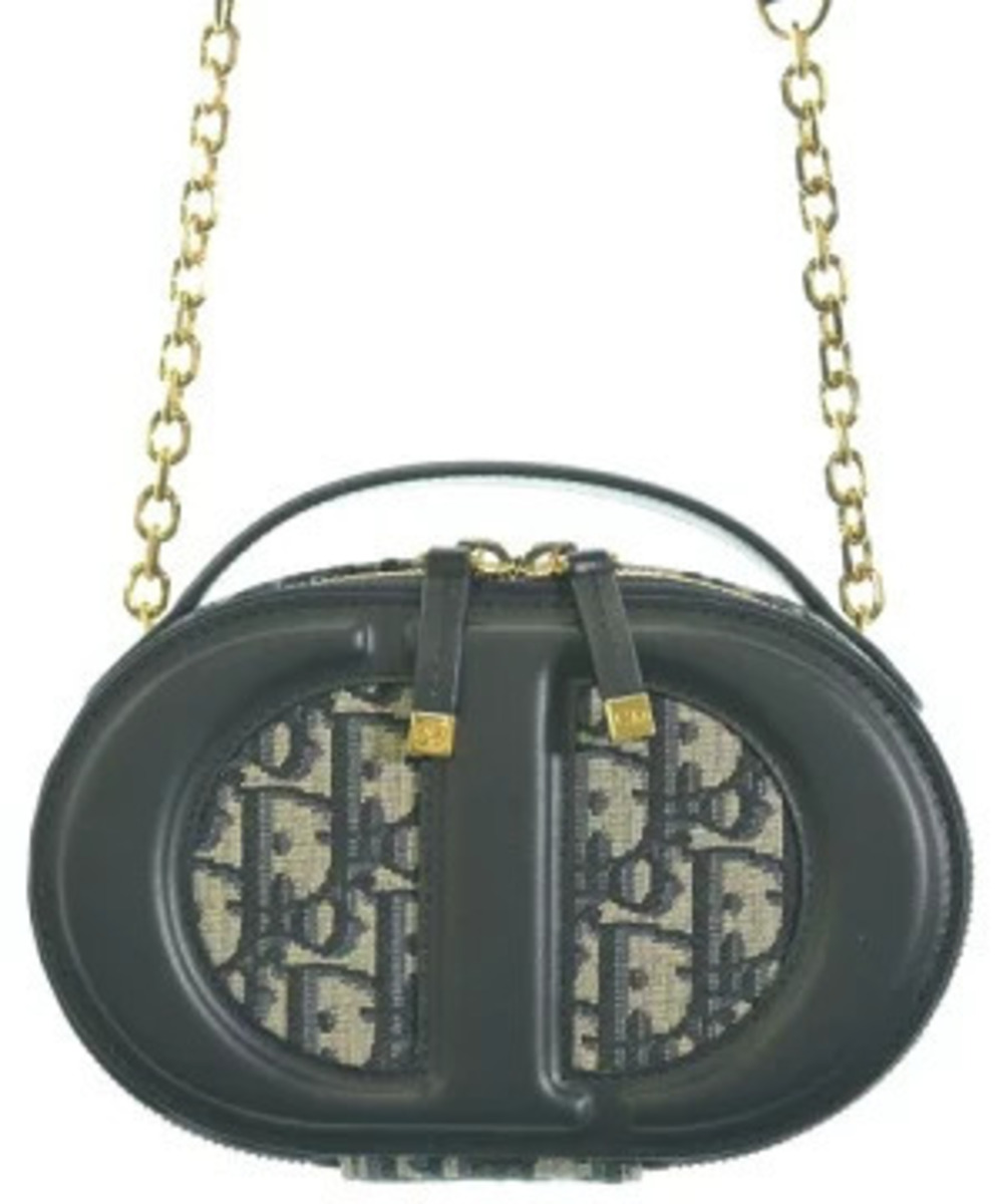Christian Dior Oblique Oval Camera Crossbody Bag Blue Gray